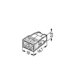 Jungtis monolitiniams laidams 2x0.5 - 2.5mm²(100vnt. pakuotė) WAGO 2273-202/100 - Image 2