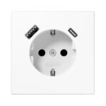JUNG Kištukinis lizdas su USB A/C įkrovikliu (LS Serija) baltas LS 1520-15 CA WW