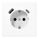JUNG Kištukinis lizdas su USB A/C įkrovikliu (LS Serija) baltas LS 1520-15 CA WW