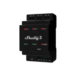 Shelly Pro 3 išmanus 3 kanalų relinis modulis, montuojamas ant DIN bėgelio, tinkantis 3 fazių sistemoms