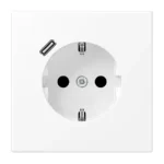 JUNG Kištukinis lizdas su USB C tipo įkrovikliu matinis baltas LSLS 1520-18 C WWM