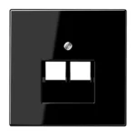 JUNG Kompiuterinio lizdo 2xRJ45 apdaila LS 969-2 UA SW juoda