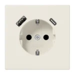 JUNG Kištukinis lizdas su USB A/C įkrovikliu (LS Serija) dramblio kaulo spalvos LS 1520-15 CA